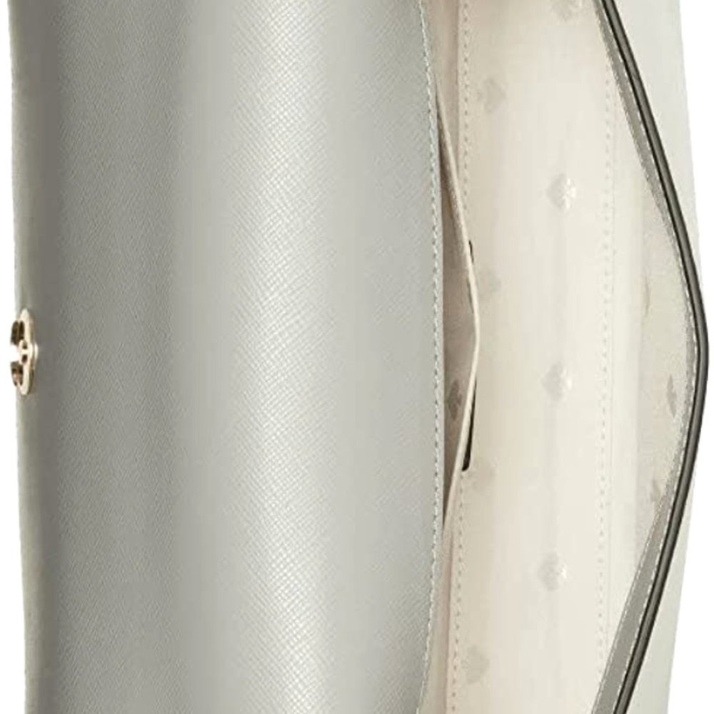 NWT Kate Spade Carson Leather Colorblock Crossbody Satchel Gray White Black MINT - Picture 11 of 15